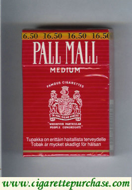 Pall Mall Famous Cigarettes Medium cigarettes hard box